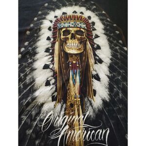 DGA Shirt Native American Tribal Skull Skater‎ Black David Gonzalez Mens Large